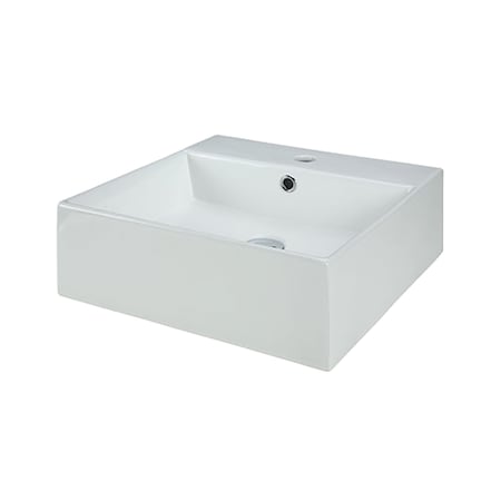 Vitreous China Square Vessel Sink, White